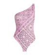 Pucci One-shoulder Printed Swimsuit In Pink