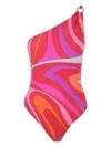 Pucci "marble" One Piece Swimsuit In Multi