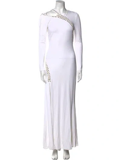 Pre-owned Pucci One-shoulder Long Dress In White