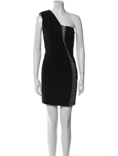 Pre-owned Pucci One-shoulder Mini Dress In Black