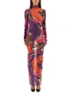 Pucci Orchid Print Dress In Black