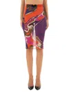 Pucci Orchid Print Midi Skirt In Purple