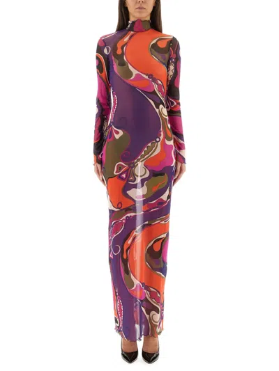 Pucci Orchid Print Mini Dress - Size 40 It In Multi