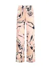 Pucci Nude Orchidee Print Satin Jersey Trousers