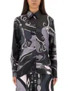 Pucci Orchid Print Shirt In Gray
