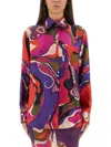 Pucci Silk Shirt With Abstract Print In Multi