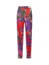 Pucci Printed Trousers With Elastic Waistband And Pockets In Multi