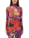 Pucci Printed Tulle Top In Purple