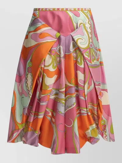Pucci Orchidee A Line High Waist Skirt In Multi