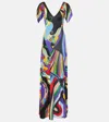 Pucci Orchidee And Iride-print Maxi Dress In Multicoloured