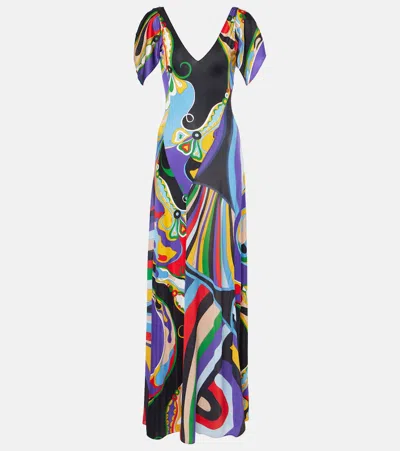 PUCCI ORCHIDEE AND IRIDE JERSEY GOWN
