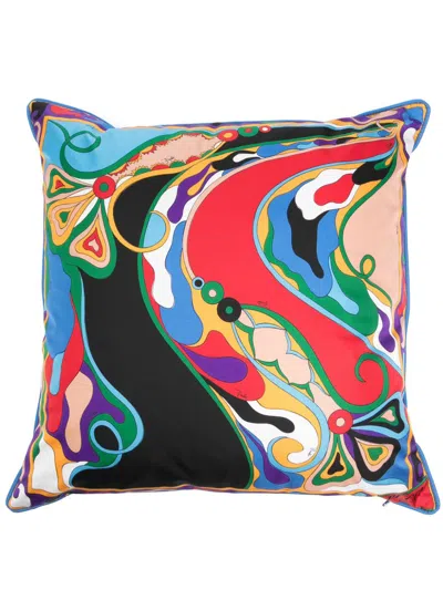 Pucci Orchidee And Iride-print Cushion (52cm X 52cm) In Multi