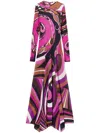 Pucci Orchidee And Iride-print Maxi Dress In Pink