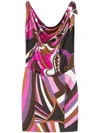 Pucci Orchidee And Iride-print Mini Dress In Pink