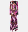 Pucci Orchidee And Iride Printed Gown In Pink