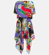 Pucci Orchidee Asymmetric Minidress In Multicoloured