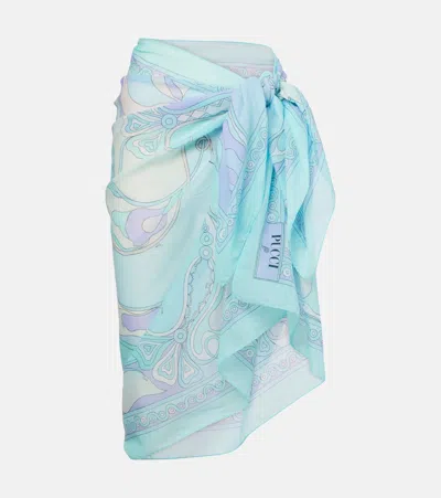 Pucci Orchidee Beach Cover-up In Blue