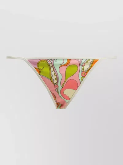 Pucci Orchidee Bikini Briefs Low Rise Straps In Multi