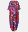 Pucci Orchidee Print Muslin Long Caftan In Multi