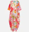 Pucci Orchidee Cotton Muslin Kaftan In Multicoloured