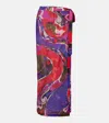 Pucci Orchidee Cotton Wrap Skirt In Multi