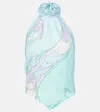 Pucci Orchidee Halterneck Silk Twill Top In Multicoloured
