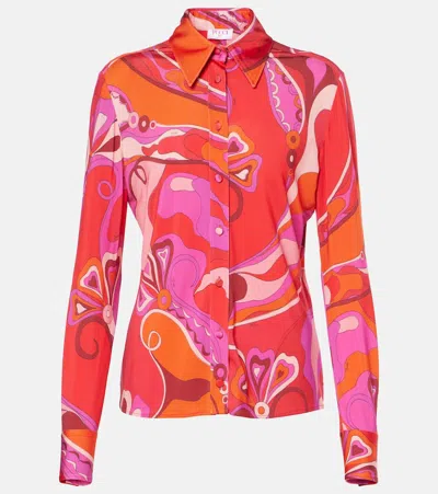 PUCCI ORCHIDEE JERSEY SATIN SHIRT