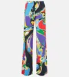 Pucci Graphic Printed Floor-length Trousers For Women In Multicolor
