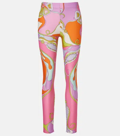 Pucci Orchidee Leggings In Animal Print
