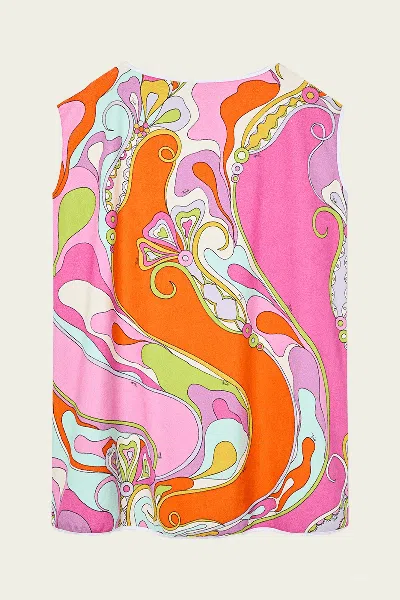 Pucci Orchidee Macro-print Terrycloth Mini Dress In Multicolor