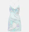 Pucci Orchidee Minidress In Blue