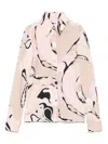 Pucci Nude Orchidee-print Satin Jersey Fitted Shirt In Beige