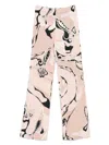 Pucci Nude Orchidee Print Satin Jersey Trousers In Nude