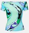 Pucci Fitted Off-shoulder Top Short Sleeves