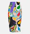 Pucci Orchidee-print Pencil Skirt In Multicolor