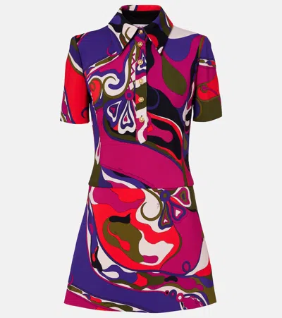Pucci Orchidee Polo Dress In Multi