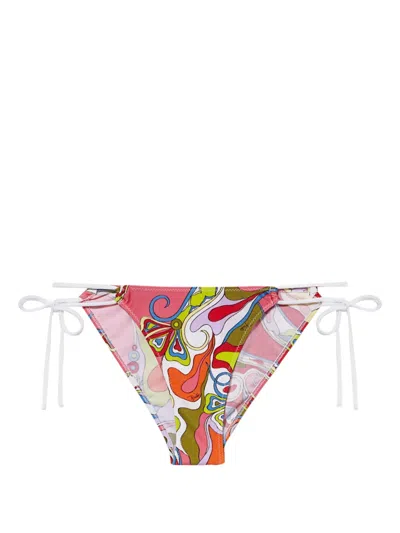Pucci Orchidee-print Bikini Bottoms In Rosa