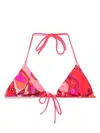Pucci Orchidee-print Bikini Top In Red