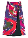 Pucci Orchidee Print Buckle Midi Skirt In Purple
