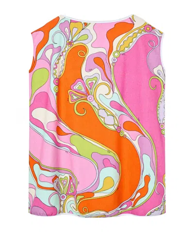 Pucci Orchidee Print Cotton Terry Dress In Multi