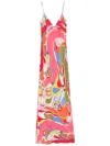 Pucci Orchidee Silk Crêpe De Chine Maxi Dress In Red