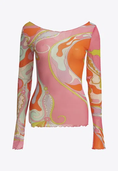 Pucci Orchidee Print Fitted Top In Multi