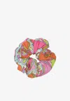 Pucci Orchidee Print Hair Scrunchie In Multi