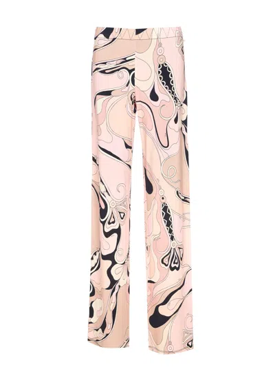 Pucci Orchidee Print Jogger Pants In Multicolour