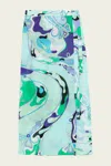 Pucci Orchidee-print Long Skirt In Verde Lilla
