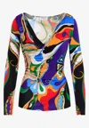 Pucci Printed Long-sleeved Top In Multicolor