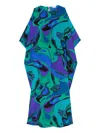 Pucci Abstract Print Maxi Dress In Blue