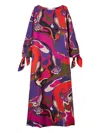 Pucci Orchidee Print Long Silk Kaftan In Purple