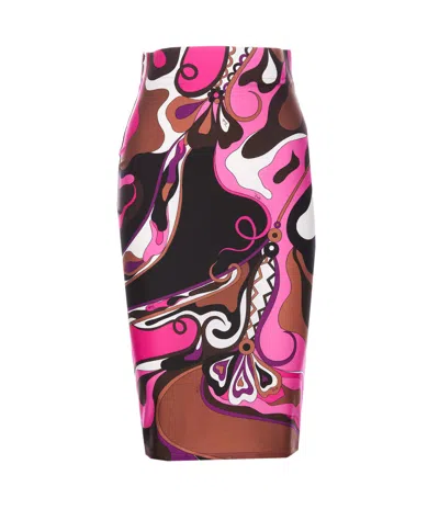 PUCCI ORCHIDEE PRINT MIDI SKIRT 