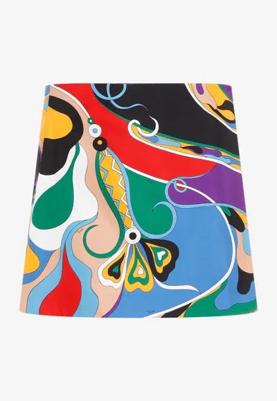 Pucci Purple Silk Skirt In Multicolour